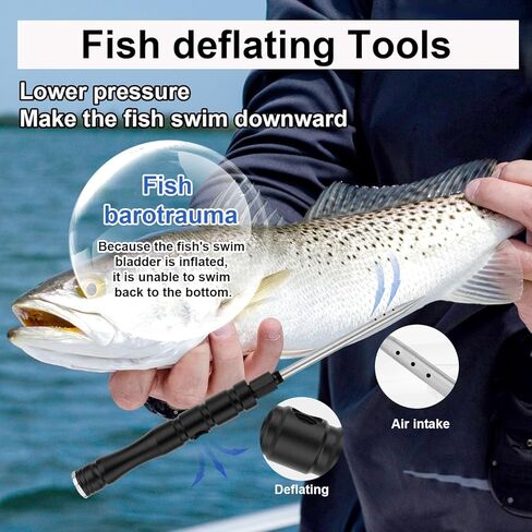 Fish Venting Tool, Stainless Steel Combination Fish Venting Tool Used to Vent Deep Sea Fishes Essential Tools for The Angler in Saudi Arabia