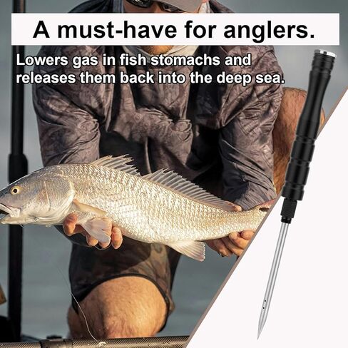 Fish Venting Tool, Stainless Steel Combination Fish Venting Tool Used to Vent Deep Sea Fishes Essential Tools for The Angler in Saudi Arabia