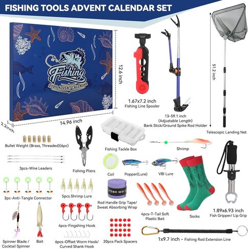 Fishing Tool Kit 2026 for Men Adult Teen - Fishing Gear & Equipment, Fish Pliers, Hook Remover, Scissors, Lip Gripper, with Assorted Fishing Lure Accessories Gifts for Men Father Husband Boyfriend in Saudi Arabia