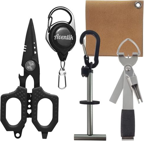 Eupheng Fly Fishing Tools Kit, Fly fishing forceps, Fly Fishing Tying Knot Tool, Fly Fishing Tippet Spool Holder, Zinger Retractor, Dry Fly Patch and Leader Straightener in Saudi Arabia
