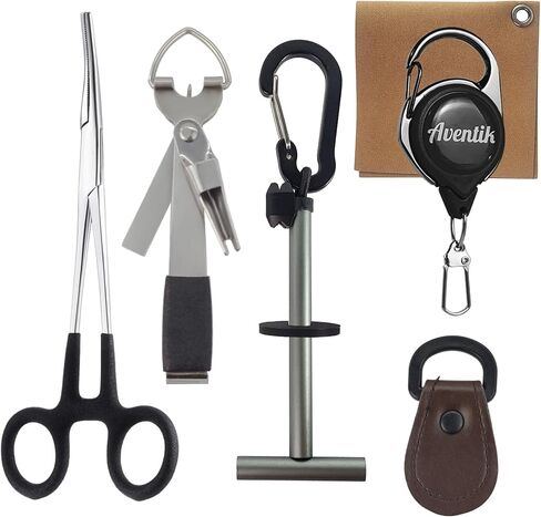 Eupheng Fly Fishing Tools Kit, Fly fishing forceps, Fly Fishing Tying Knot Tool, Fly Fishing Tippet Spool Holder, Zinger Retractor, Dry Fly Patch and Leader Straightener in Saudi Arabia
