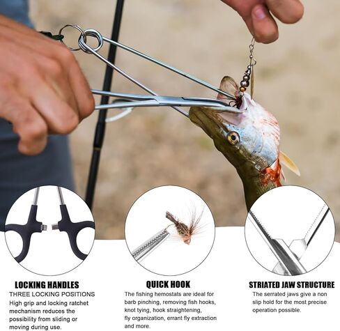 Eupheng Fly Fishing Tools Kit, Fly fishing forceps, Fly Fishing Tying Knot Tool, Fly Fishing Tippet Spool Holder, Zinger Retractor, Dry Fly Patch and Leader Straightener in Saudi Arabia