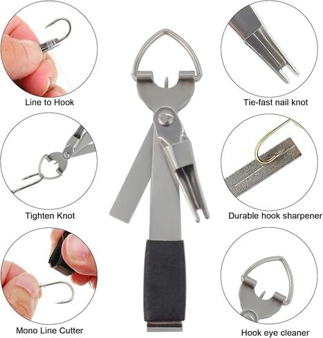 Eupheng Fly Fishing Tools Kit, Fly fishing forceps, Fly Fishing Tying Knot Tool, Fly Fishing Tippet Spool Holder, Zinger Retractor, Dry Fly Patch and Leader Straightener in Saudi Arabia