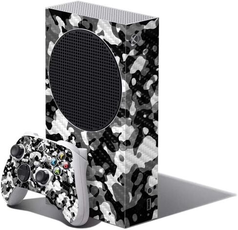 غلاف MIGHTY SKINS من ألياف الكربون متوافق مع حزمة Xbox Series S - أسود مموه حديث | لمسة نهائية واقية ومتينة من ألياف الكربون | سهل التطبيق والإزالة وتغيير الأنماط | صنع في الولايات المتحدة الأمريكية in Kuwait