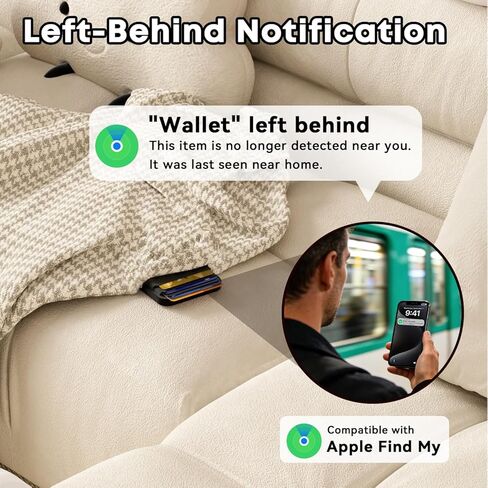 for Magsafe Wallet with Find My Wallet Tracker, Magnetic Phone Wallet for iPhone 17/16/15/14/13/12 Series, RFID Blocking, 6 Cards Holder with Adjustable Stand, Adhesive Ring, Black in Saudi Arabia