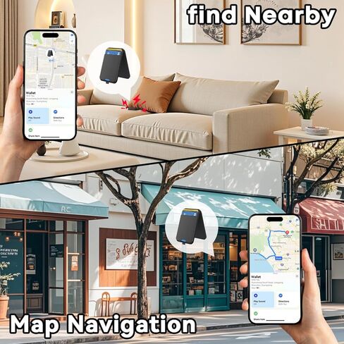for Magsafe Wallet with Find My Wallet Tracker, Magnetic Phone Wallet for iPhone 17/16/15/14/13/12 Series, RFID Blocking, 6 Cards Holder with Adjustable Stand, Adhesive Ring, Black in Saudi Arabia