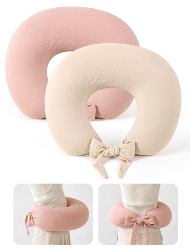lulumoon Nursing Pillow Covers Muslin - Adjustable Strap Design for Different Body Types Caregiver - 2-Pack Stay Fixed Breastfeeding Pillow Slipcover in Saudi Arabia