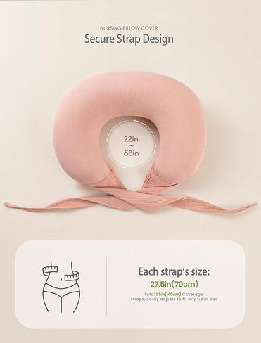lulumoon Nursing Pillow Covers Muslin - Adjustable Strap Design for Different Body Types Caregiver - 2-Pack Stay Fixed Breastfeeding Pillow Slipcover in Saudi Arabia