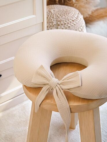 lulumoon Nursing Pillow Covers Muslin - Adjustable Strap Design for Different Body Types Caregiver - 2-Pack Stay Fixed Breastfeeding Pillow Slipcover in Saudi Arabia