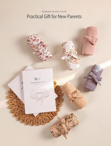 lulumoon Nursing Pillow Covers Muslin - Adjustable Strap Design for Different Body Types Caregiver - 2-Pack Stay Fixed Breastfeeding Pillow Slipcover in Saudi Arabia