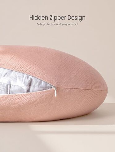 lulumoon Nursing Pillow Covers Muslin - Adjustable Strap Design for Different Body Types Caregiver - 2-Pack Stay Fixed Breastfeeding Pillow Slipcover in Saudi Arabia