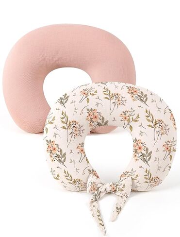 lulumoon Nursing Pillow Covers Muslin - Adjustable Strap Design for Different Body Types Caregiver - 2-Pack Stay Fixed Breastfeeding Pillow Slipcover in Saudi Arabia