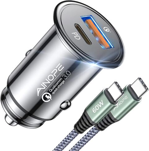 AINOPE 67.5W Car Charger USB C Fast Charge for iPhone 17 Pro, PD 45W USB C Car Charger Fast Charging【Mini & Metal】Valentines Day Gifts for Him Her Cigarette Lighter Adapter for iPhone 17 Pro Max 16 15 in Saudi Arabia