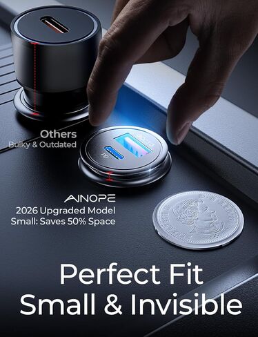 AINOPE 67.5W Car Charger USB C Fast Charge for iPhone 17 Pro, PD 45W USB C Car Charger Fast Charging【Mini & Metal】Valentines Day Gifts for Him Her Cigarette Lighter Adapter for iPhone 17 Pro Max 16 15 in Saudi Arabia