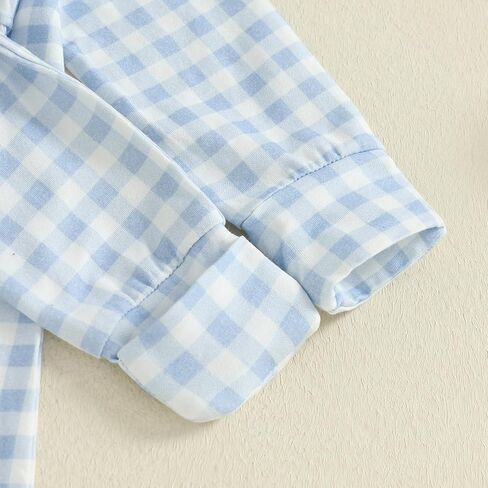 Newborn Baby Boy Clothes Zipper Footies Infant Romper Jumpsuit Fall Winter | 0 3 6 Months Infant Clothes,Long Sleeve,Plaid,One Piece,Onesie,Newborn Boy Outfit,Preemie Boys Clothes,Coming Home Outfit in Saudi Arabia