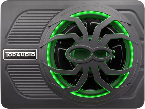 مضخم صوت نحيف مع سيارة تعمل بالطاقة النشطة - 800، ملف تعريف منخفض، 10 بوصة، تحكم عن بعد في مضخم الصوت، مضخم صوت مدمج، للشاحنة، مع ضوء LED أزرق (TOP10-بدون LED) in Kuwait