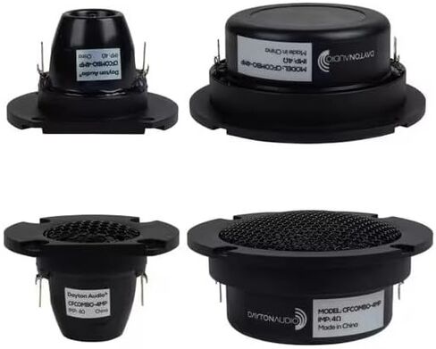 Dayton Audio CFCOMBO-4MP 3/4 بوصة و2 بوصة مكبر صوت من ألياف الكربون/مجموعة متوسطة متطابقة 4 أوم in Saudi Arabia
