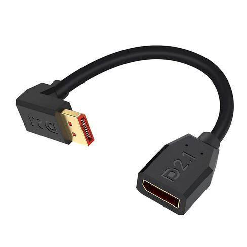 Duttek 90 Degree DisplayPort 2.1 Cable 6Inch/15cm, 40Gbps Short Down Angle Displayport Male to Female Cable [16K@30Hz, 8K@120Hz, 4K@240Hz] for Dual Monitor, RTX 5090/4090, 240Hz Gaming in Saudi Arabia