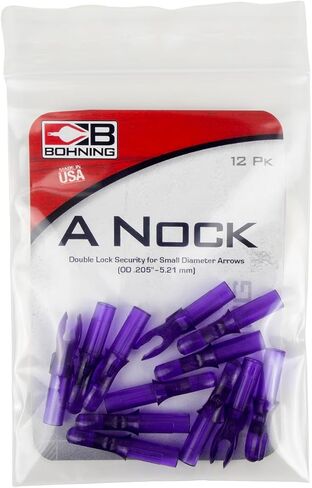 Bohning A Nock، لأعمدة .204 (صغيرة، X-Nocks، 5 مم) 12 حزمة، أرجواني in Kuwait