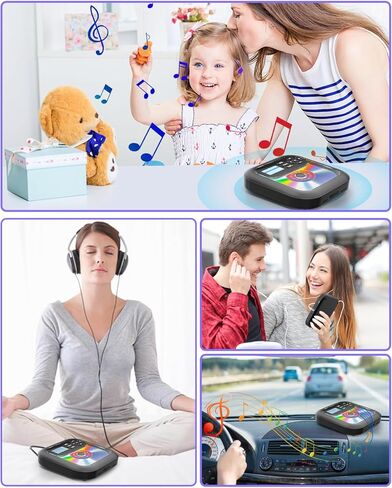 مشغل أقراص مضغوطة محمول مع بلوتوث - قابل لإعادة الشحن مع جهاز إرسال FM ومكبرات صوت مزدوجة وسماعات رأس واستخدام AUX للسيارة والسفر إلى المنزل in Kuwait