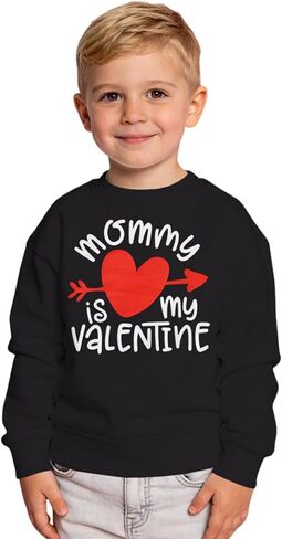 سويت شيرت للأطفال الصغار من نوع Valentine Mommy is My Valentine Heart، قمصان للأطفال بأكمام طويلة، بلوفر علوي in Kuwait