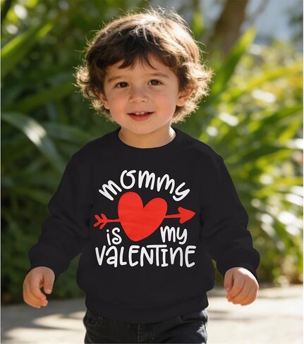 سويت شيرت للأطفال الصغار من نوع Valentine Mommy is My Valentine Heart، قمصان للأطفال بأكمام طويلة، بلوفر علوي in Saudi Arabia