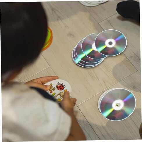 Tofficu 50pcs القرص الزخرفية اليدوية أقراص CD أقراص الزخرفية DIY أقراص ديكور المنزل DIY أقراص CD المنزلية أقراص فارغة للصور أقراص CD الديكور فارغة للمنزل البلاستيك in Kuwait
