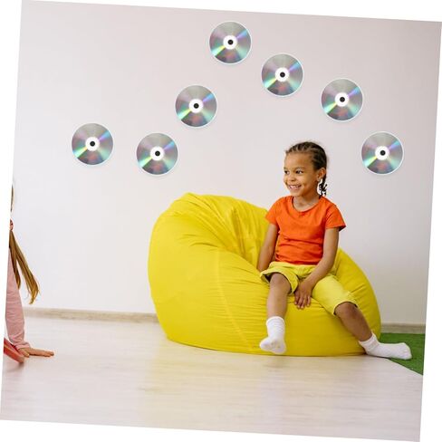 Tofficu 50pcs القرص الزخرفية اليدوية أقراص CD أقراص الزخرفية DIY أقراص ديكور المنزل DIY أقراص CD المنزلية أقراص فارغة للصور أقراص CD الديكور فارغة للمنزل البلاستيك in Kuwait