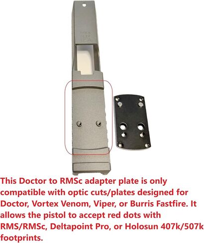 لوحة تركيب محول محول ADE Doctor إلى RMSc لتحويل أي قطعة/لوحة بصرية مع بصمة Doctor/Vortex Venom/Burris Fastfire لقبول النقطة الحمراء مثل RMS، Holosun 407K/507K in Kuwait
