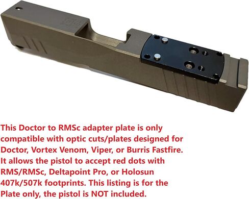 لوحة تركيب محول محول ADE Doctor إلى RMSc لتحويل أي قطعة/لوحة بصرية مع بصمة Doctor/Vortex Venom/Burris Fastfire لقبول النقطة الحمراء مثل RMS، Holosun 407K/507K in Kuwait