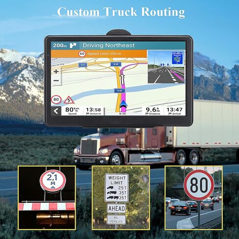 GPS Navigator للسيارة، خريطة 2026 7 بوصة تعمل باللمس للسيارة GPS 256-16 جيجابايت، توجيه اتجاه الدوران الصوتي، دعم السرعة وتحذير الضوء الأحمر، خريطة أمريكا الشمالية مدى الحياة شاحنة تحديث مجانية (بني) in Kuwait