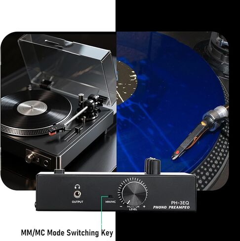 Tangxi MM MC Phono Preamp للقرص الدوار، مكبر صوت هاي فاي صغير ستيريو مع 3 نطاقات EQ، دعم خراطيش MM وMC، التحكم في مستوى الصوت، مخرج إدخال 5pin DIN (قابس أمريكي 100 إلى 240 فولت) in Kuwait
