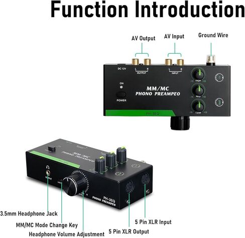 Tangxi MM MC Phono Preamp للقرص الدوار، مكبر صوت هاي فاي صغير ستيريو مع 3 نطاقات EQ، دعم خراطيش MM وMC، التحكم في مستوى الصوت، مخرج إدخال 5pin DIN (قابس أمريكي 100 إلى 240 فولت) in Kuwait