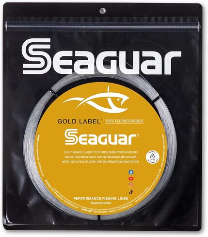 Seaguar Gold Label Big Game 100% الفلوروكربون قائد خط الصيد، 25 ياردة، حدود وزن متعددة، شفاف in Saudi Arabia