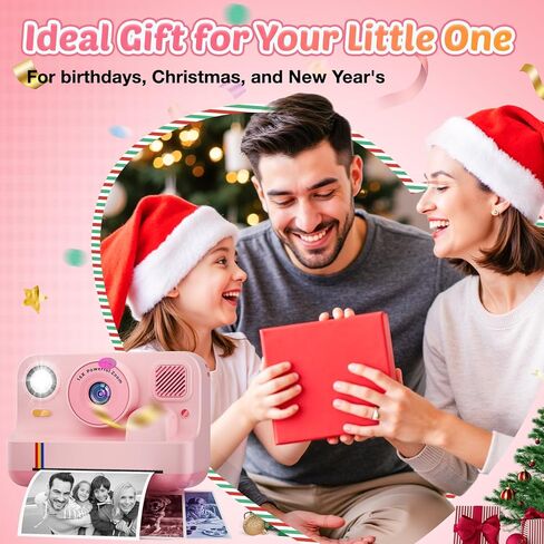 Instant Print Camera for Kids, App Printing, 1080P Video, Dual-Lens Selfie Digital Camera with 32G SD, Christmas Birthday Gifts for Girls Boys 4 5 6 7 8 9 10 11 12 Year Old, Portable Toddler Toy in Saudi Arabia
