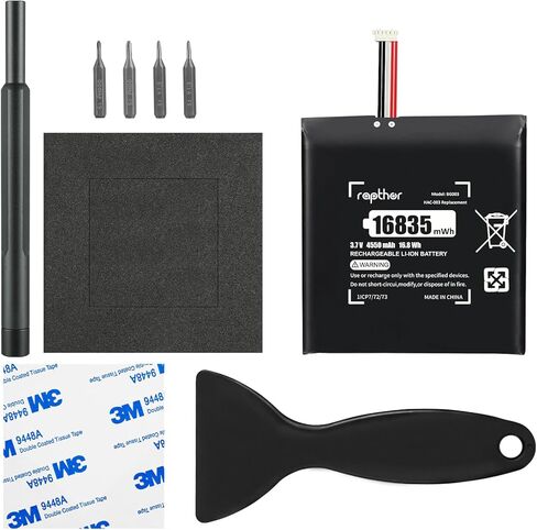 بطارية بديلة Rapthor HAC-003 متوافقة مع وحدة تحكم Nintendo Switch HAC-001، سعة عالية 3.7 فولت 16835 مللي واط في الساعة مع مجموعة أدوات التثبيت in Kuwait