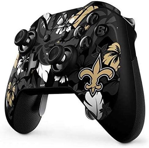ملصق Skinit المخصص للألعاب متوافق مع وحدة تحكم Xbox One Elite - تصميم طباعة استوائية مرخص رسميًا من الدوري الوطني لكرة القدم الأمريكية (NFL New Orleans Saints) in Kuwait