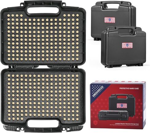 حقيبة تخزين ذخيرة مستديرة 390 مم، آمنة للسفر/Mil Spec/صندوق ذخيرة مقاوم للماء - لـ 9x19mm Parabellum/9mm Luger، 380ACP، 38 S&W، 356 TS&W، 7.63mm Mannlicher، 8mm Steyr، .357SIG in Kuwait