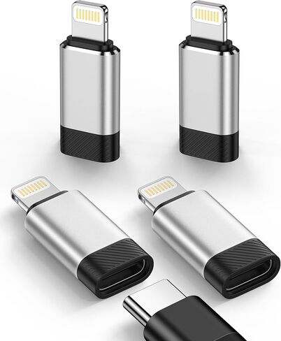 USB C to Lightning Adapter 4 Pack, Fast Charging & Data Sync USB-C Female to Lightning Male Converter for iPhone 14 13 12 11 Pro Max XR X, iPad, AirPods, Type C to Lightning Adapter – No Headphone/OTG in Saudi Arabia