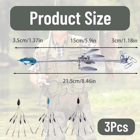 3 قطع من طُعم الصيد بمظلة على شكل ذراع ألاباما لصيد السمك، طعوم سباحة خفيفة الوزن لصيد الأسماك في المياه العذبة، هدية رائعة لعشاق الصيد in Kuwait