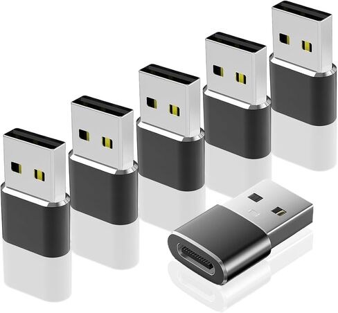 6 حزم محول USB إلى USB C، USB C أنثى إلى USB A ذكر، محول نوع C لسلسلة iPhone 17، iWatch، iPad، Samsung Galaxy S25، محول شحن للسيارة، PS4 والاستخدام اليومي in Kuwait