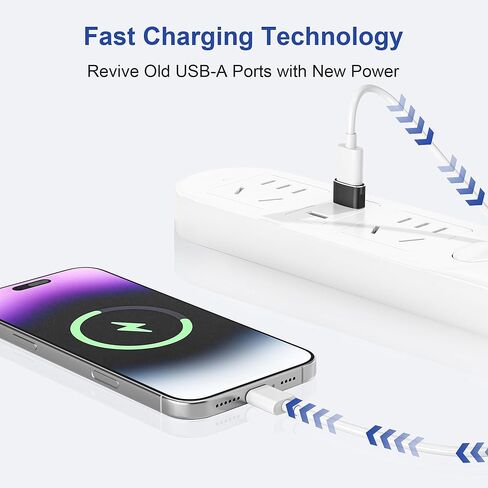 6 حزم محول USB إلى USB C، USB C أنثى إلى USB A ذكر، محول نوع C لسلسلة iPhone 17، iWatch، iPad، Samsung Galaxy S25، محول شحن للسيارة، PS4 والاستخدام اليومي in Kuwait