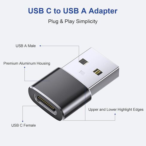 6 حزم محول USB إلى USB C، USB C أنثى إلى USB A ذكر، محول نوع C لسلسلة iPhone 17، iWatch، iPad، Samsung Galaxy S25، محول شحن للسيارة، PS4 والاستخدام اليومي in Kuwait
