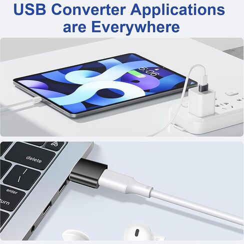 6 حزم محول USB إلى USB C، USB C أنثى إلى USB A ذكر، محول نوع C لسلسلة iPhone 17، iWatch، iPad، Samsung Galaxy S25، محول شحن للسيارة، PS4 والاستخدام اليومي in Kuwait