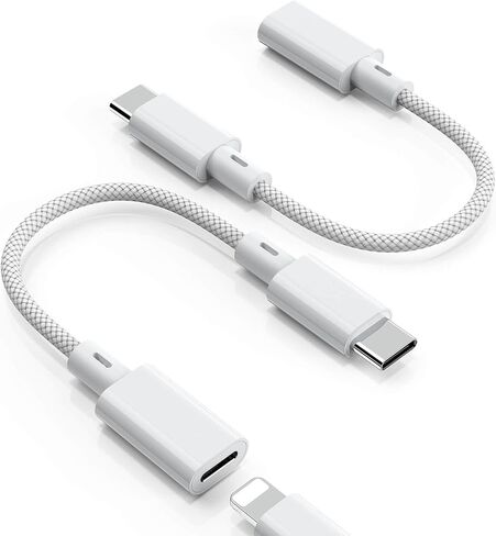 محول Lightning إلى USB C (عبوتان)، شحن سريع ونقل البيانات، كابل موصل شاحن USB C لأجهزة iPhone 17/16/15، iPad Pro/Air، Samsung، Pixel-(ليس للصوت/OTG) in Kuwait