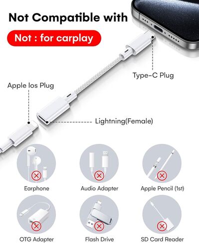 محول Lightning إلى USB C (عبوتان)، شحن سريع ونقل البيانات، كابل موصل شاحن USB C لأجهزة iPhone 17/16/15، iPad Pro/Air، Samsung، Pixel-(ليس للصوت/OTG) in Kuwait