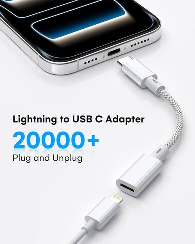 محول Lightning إلى USB C (عبوتان)، شحن سريع ونقل البيانات، كابل موصل شاحن USB C لأجهزة iPhone 17/16/15، iPad Pro/Air، Samsung، Pixel-(ليس للصوت/OTG) in Kuwait