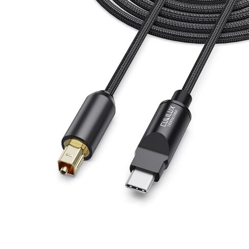 كابل صوت بصري Cubilux USB C إلى TOSLINK، سلك Aux رقمي أحادي الاتجاه من النوع C إلى SPDIF، جهاز إرسال S/PDIF للكمبيوتر/الكمبيوتر المحمول/كمبيوتر MacBook (5.1 صوت محيطي) وPS5 (ستيريو)، 6.6 قدم in Kuwait