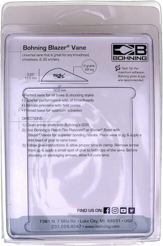 Bohning Blazer® Vane، 2 بوصة للصيد، ثلاثي الأبعاد، ريشة، أرجواني، 50pk in Kuwait