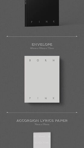 BLACKPINK BORN PINK 2nd Album BOX SET Version CD+Photobook+Accordion Lyrics Paper+Large Photocard+Postcard+Instant Film+Selfie Photocard+Tracking (GRAY Version)) in Saudi Arabia